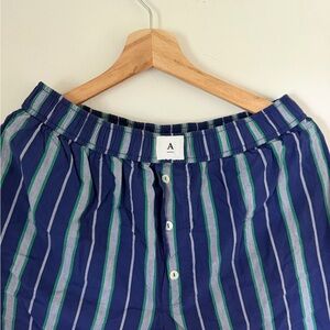 Striped Blue and Green Pajama Pants